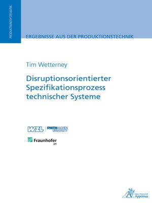 cover image of Disruptionsorientierter Spezifikationsprozess technischer Systeme